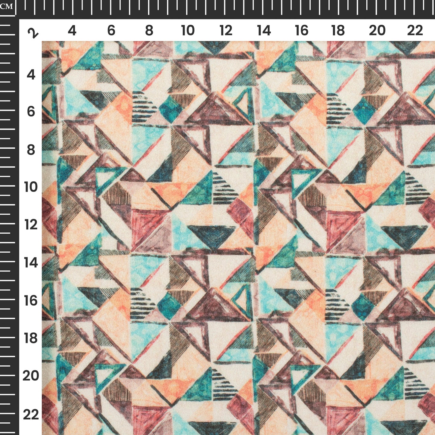Trendy Geometric Digital Print Crepe Silk Fabric