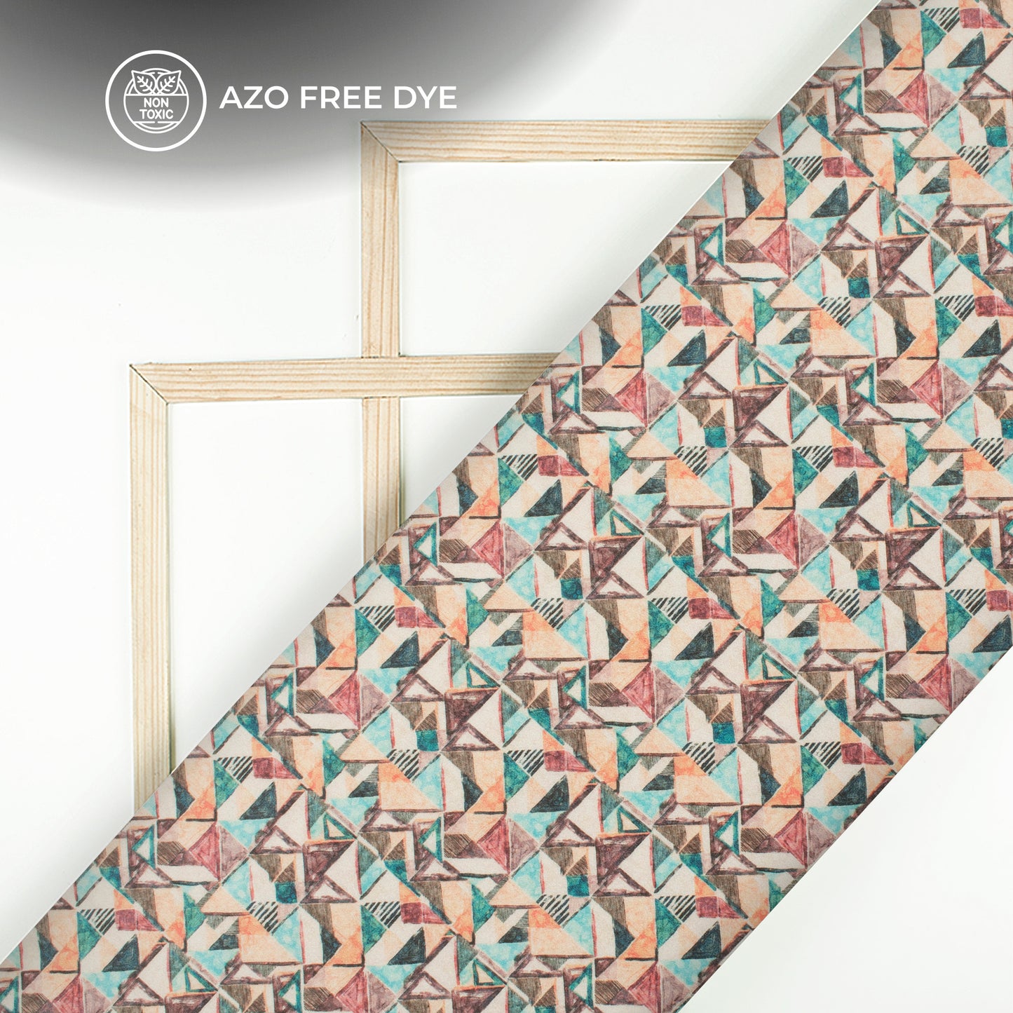 Trendy Geometric Digital Print Crepe Silk Fabric