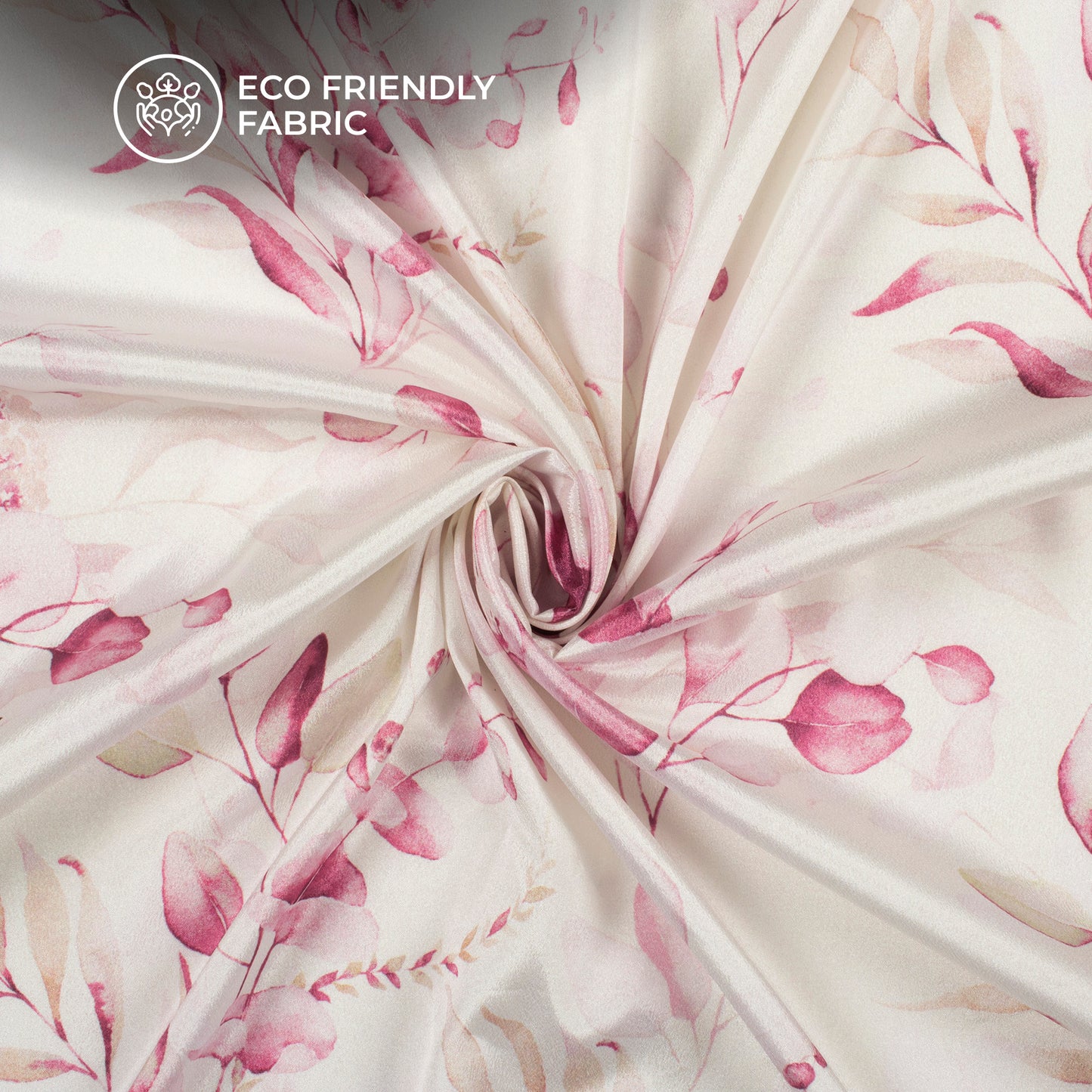 Stylish Pink Floral Digital Print Crepe Silk Fabric