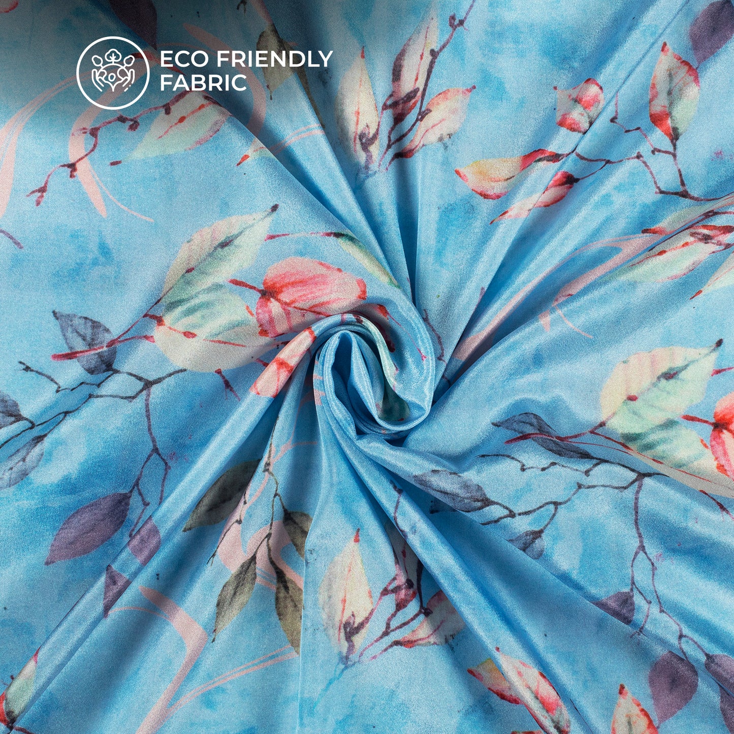 Trendy Leafage Digital Print Crepe Silk Fabric