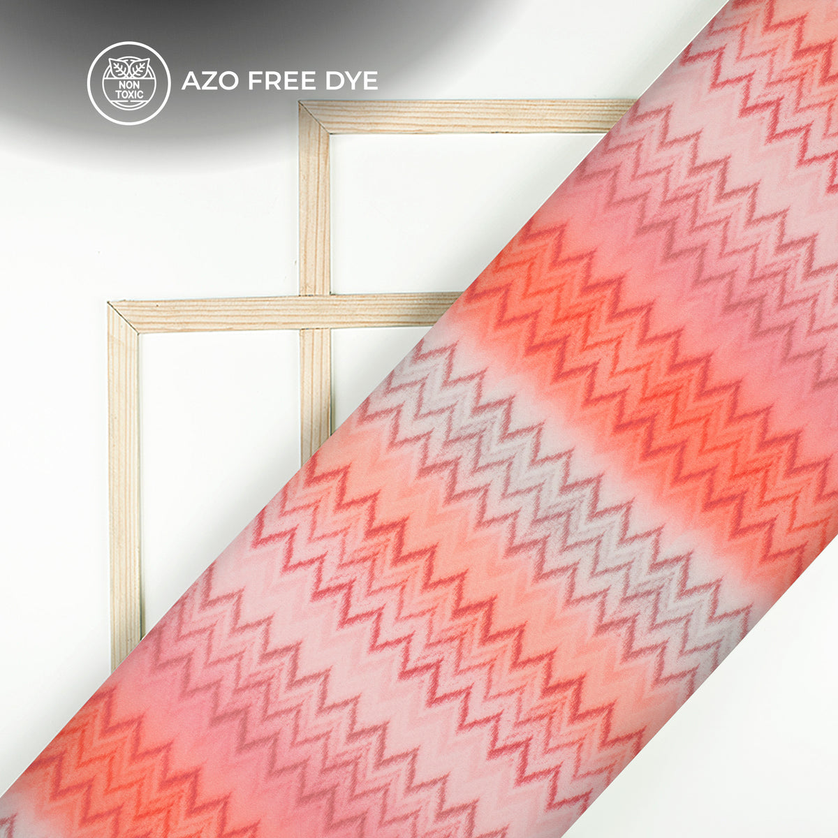 Lovely Pink Chevron Digital Print Crepe Silk Fabric