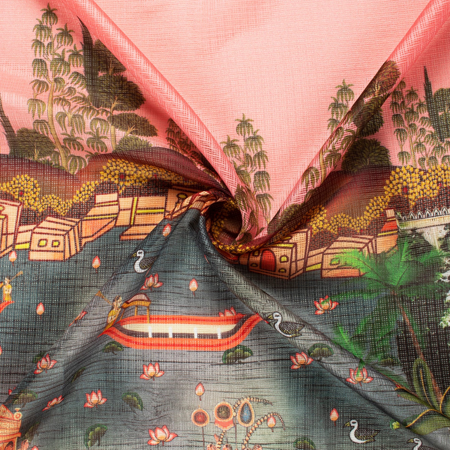 Trendy Madhuvanii Digital Print Kota Doria Fabric