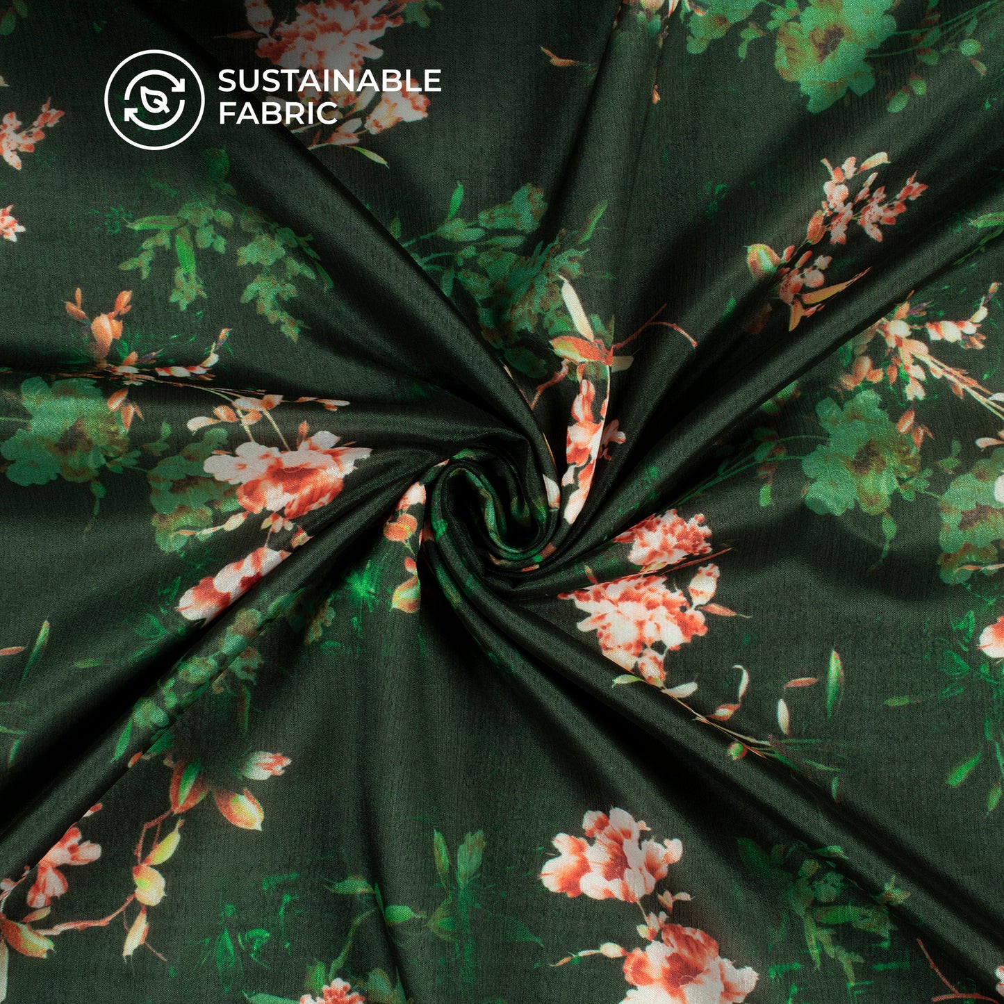 Forever Floral Digital Print Poly Chinnon Chiffon Fabric