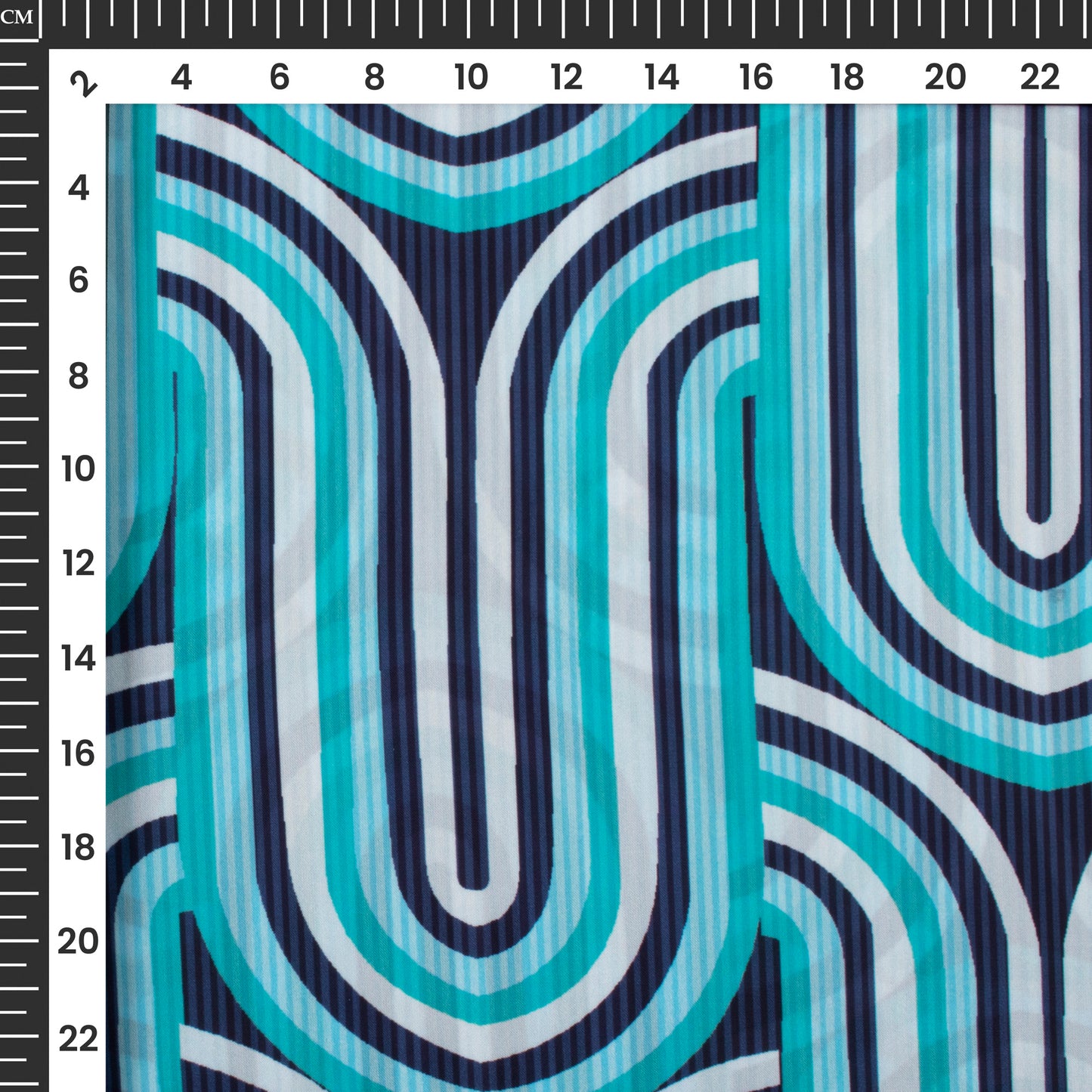 Smart Geometric Digital Print Imported Satin Fabric