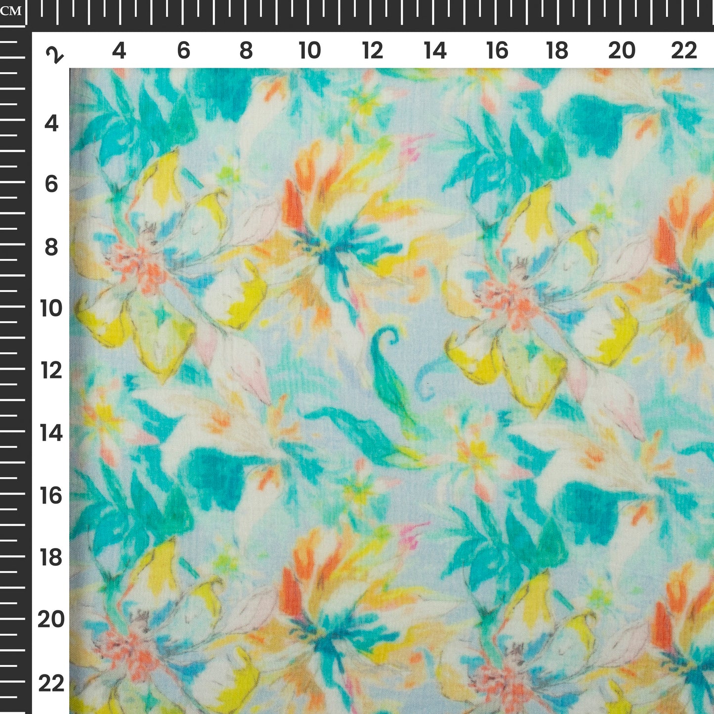 Stunning Floral Digital Print Bemberg Chiffon Fabric