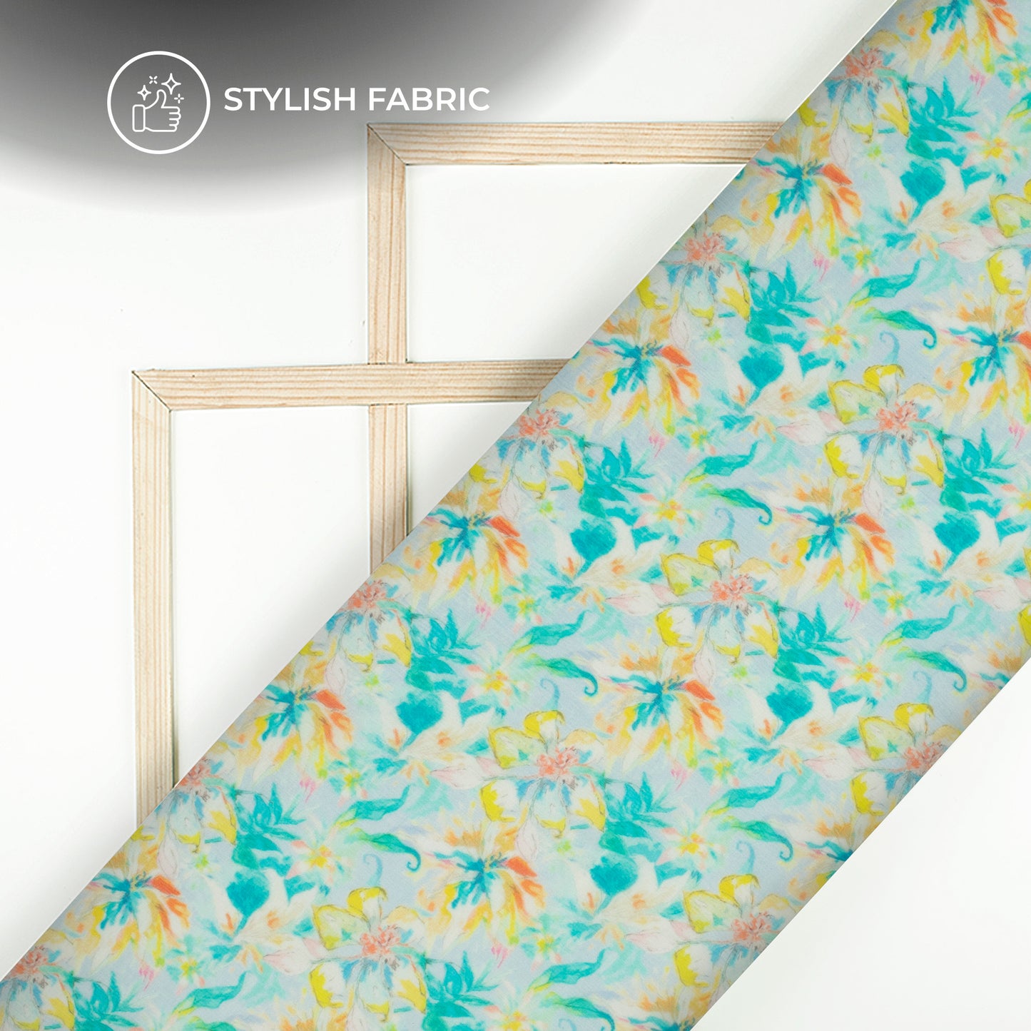 Stunning Floral Digital Print Bemberg Chiffon Fabric