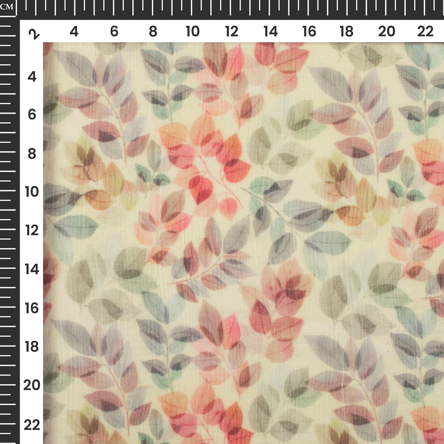 Trendy Leafage Digital Print Bemberg Chiffon Fabric