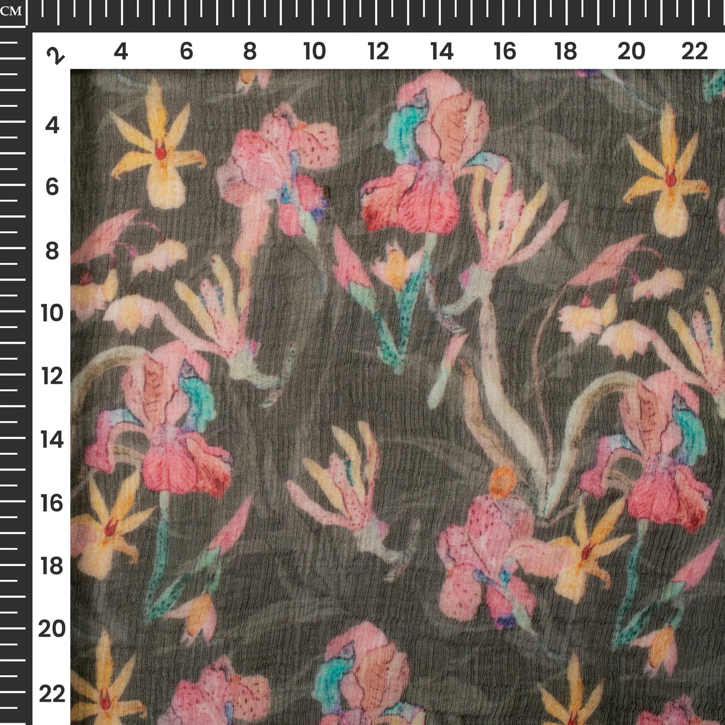 Engaging Pink Floral Digital Print Bemberg Chiffon Fabric