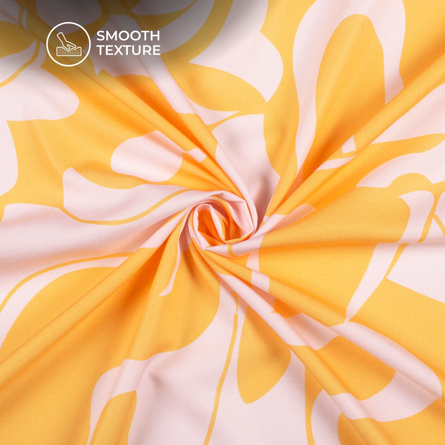 Flax Yellow Abstract Digital Print Butter Crepe Fabric