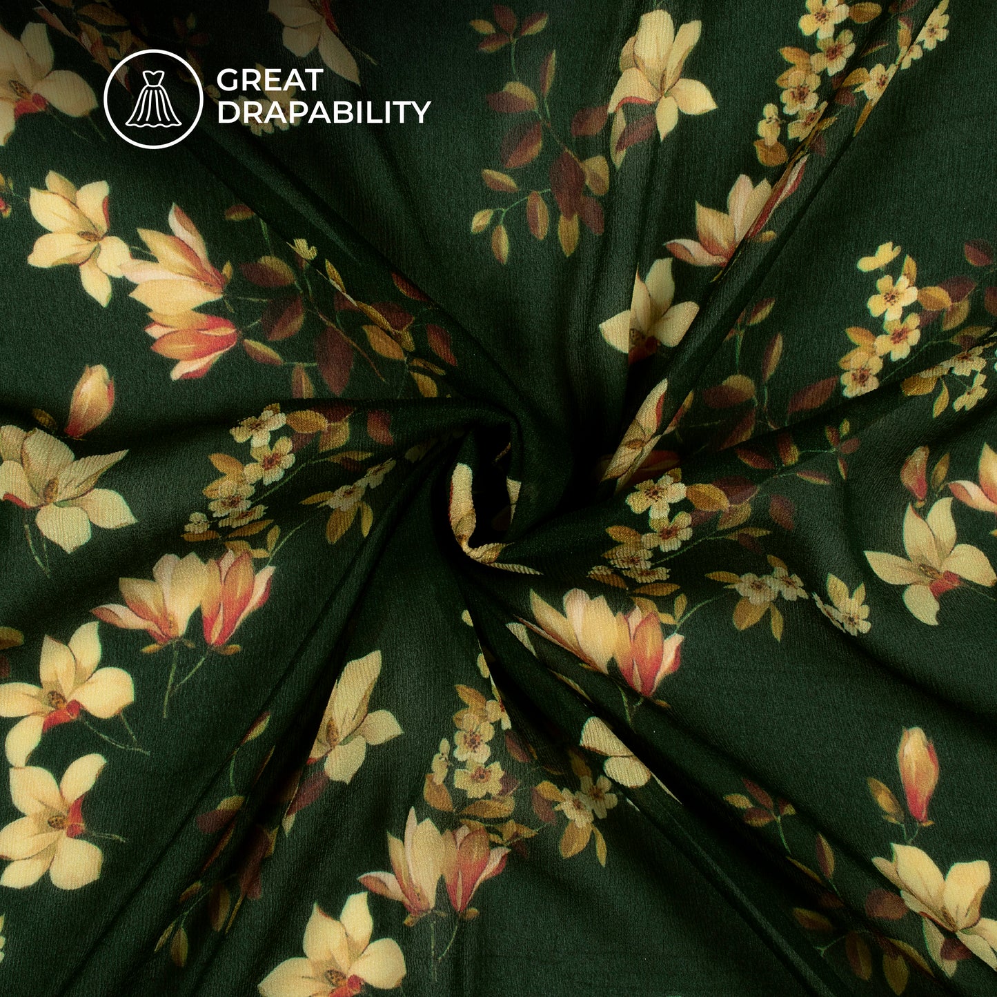 Attactive Floral Digital Print Viscose Chinnon Chiffon Fabric