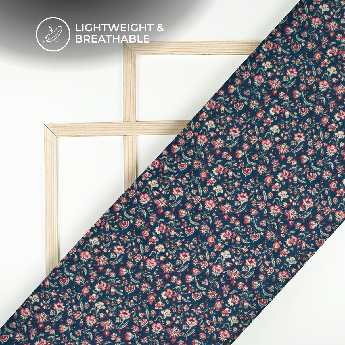 Stylish Pink Floral Digital Print Cotton Cambric Fabric