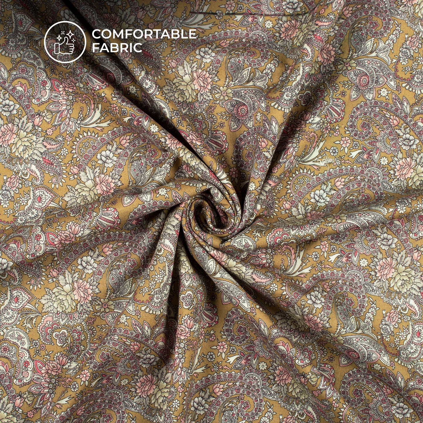 Beautiful Paisley Digital Print Cotton Cambric Fabric