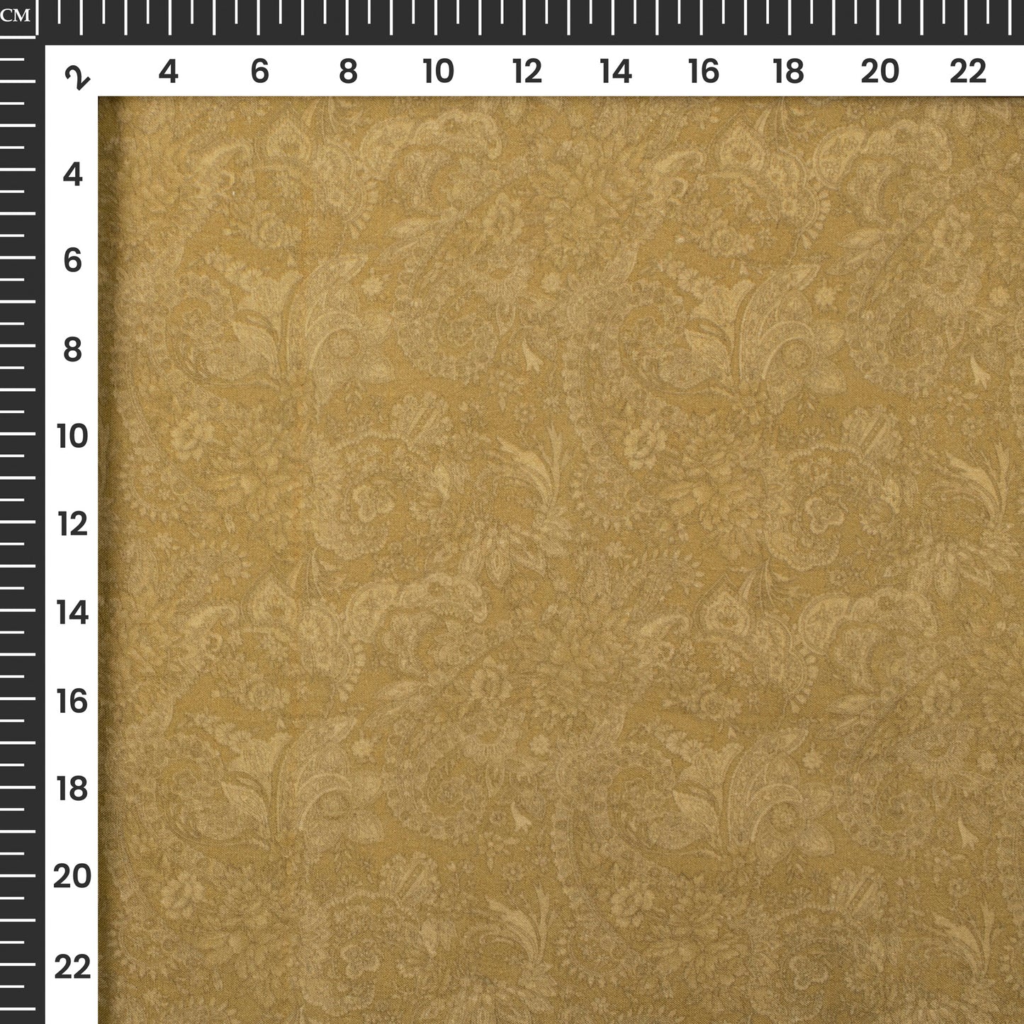 Dijon Yellow Paisley Digital Print Cotton Cambric Fabric