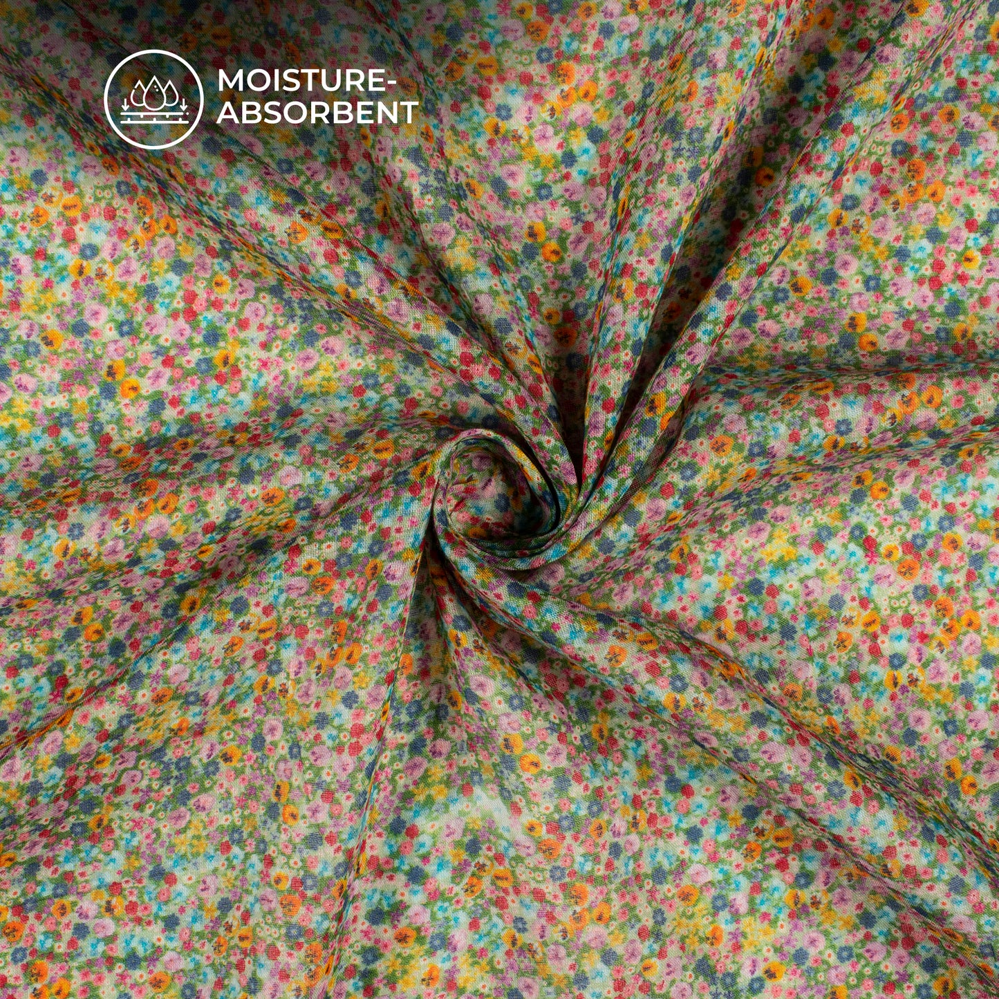 Multi-Color Floral Digital Print Pure Cotton Mulmul Fabric