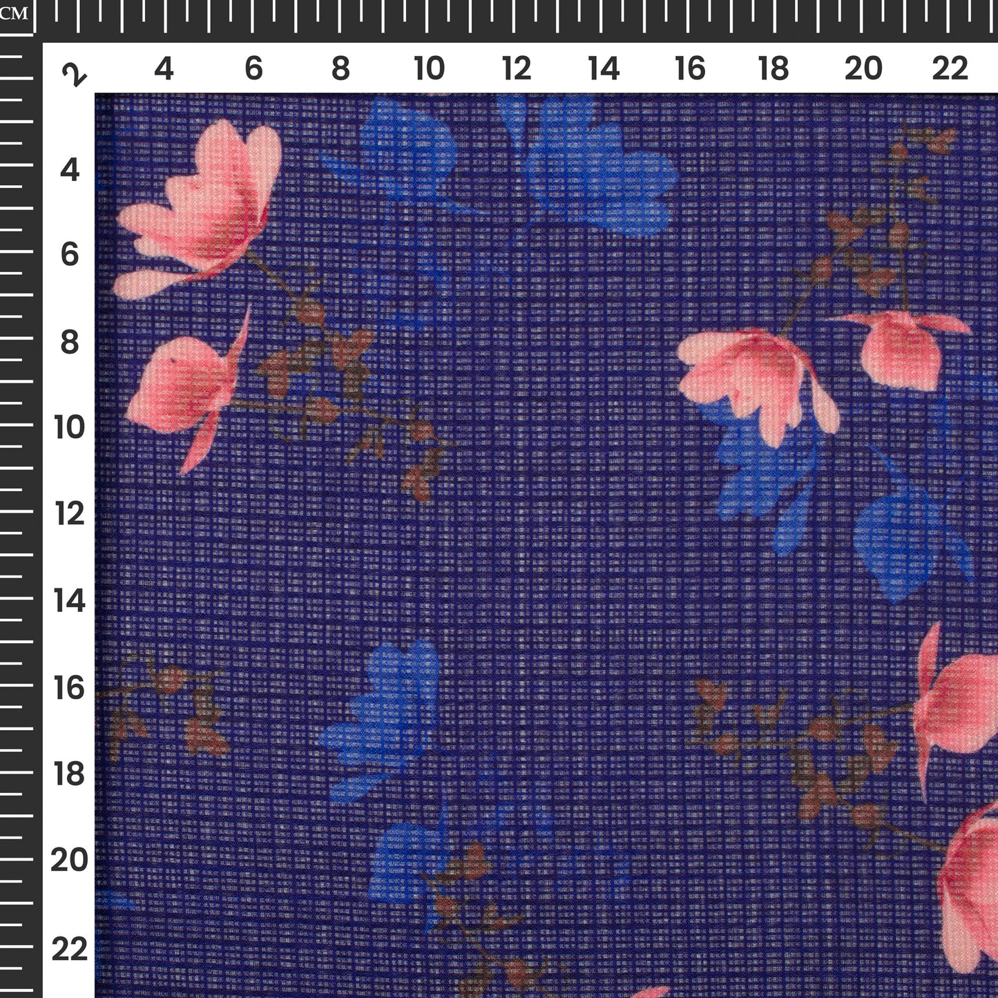 Royal Floral Digital Print Kota Doria Fabric