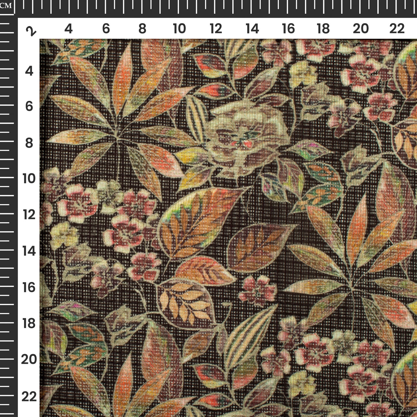 Vintage Floral Digital Print Kota Doria Fabric