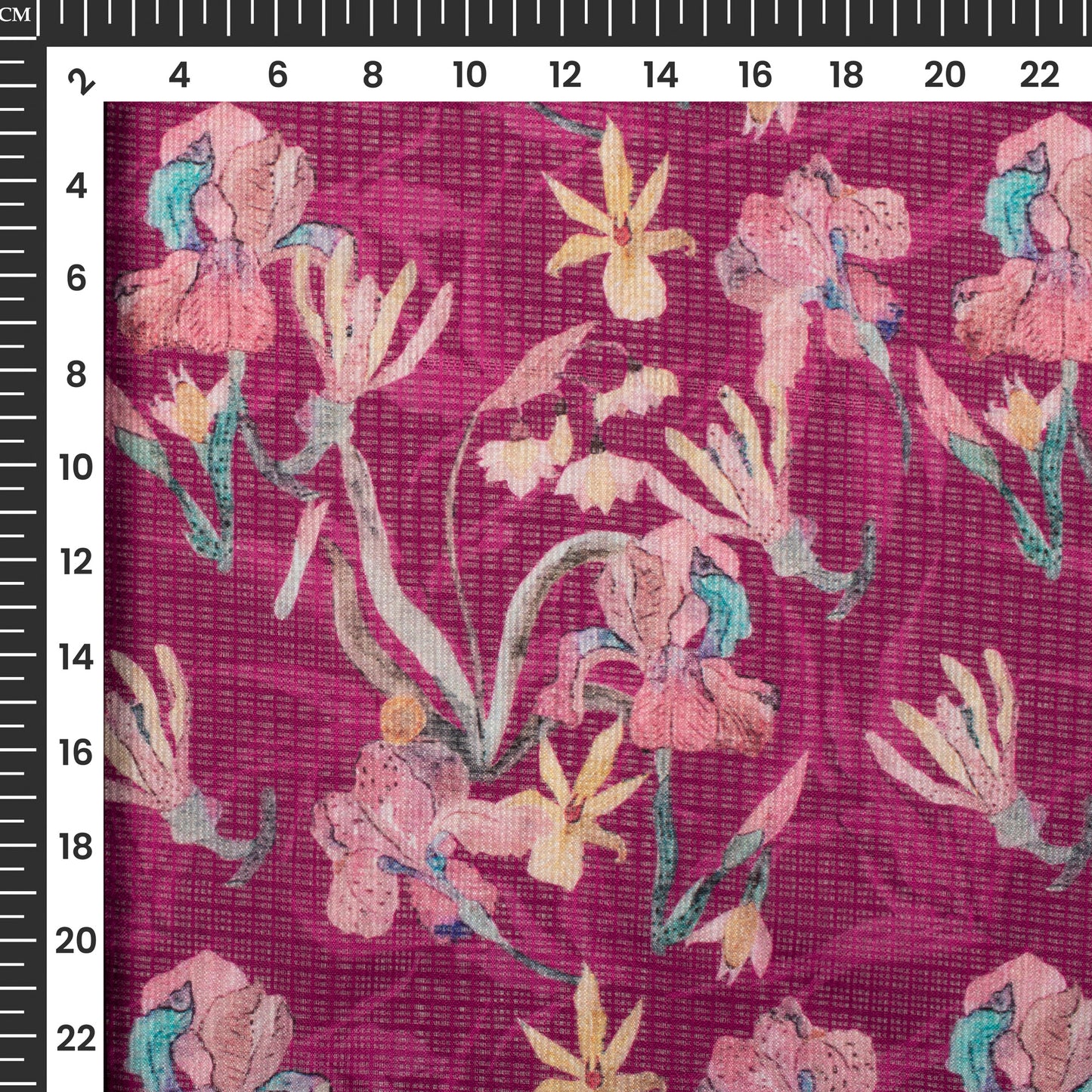 Lovely Leafage Floral Digital Print Kota Doria Fabric