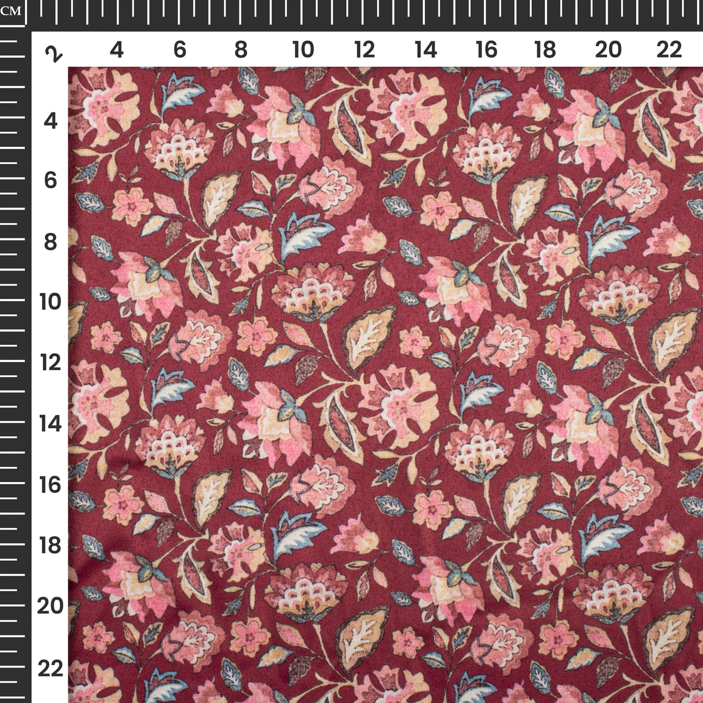 Exclusive Pink Floral Digital Print Charmeuse Satin Fabric (Width 58 Inches)