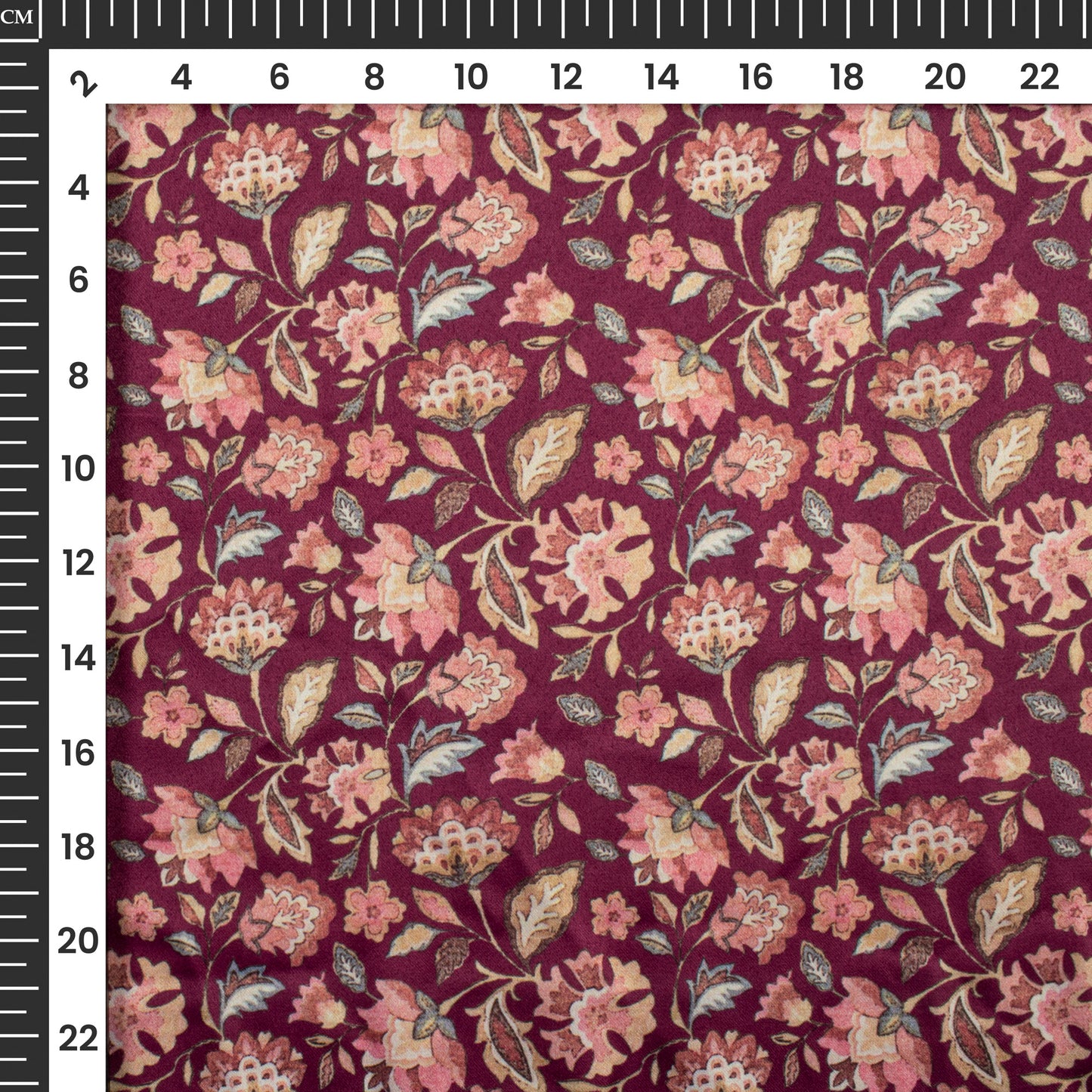 Divine Floral Digital Print Charmeuse Satin Fabric (Width 58 Inches)