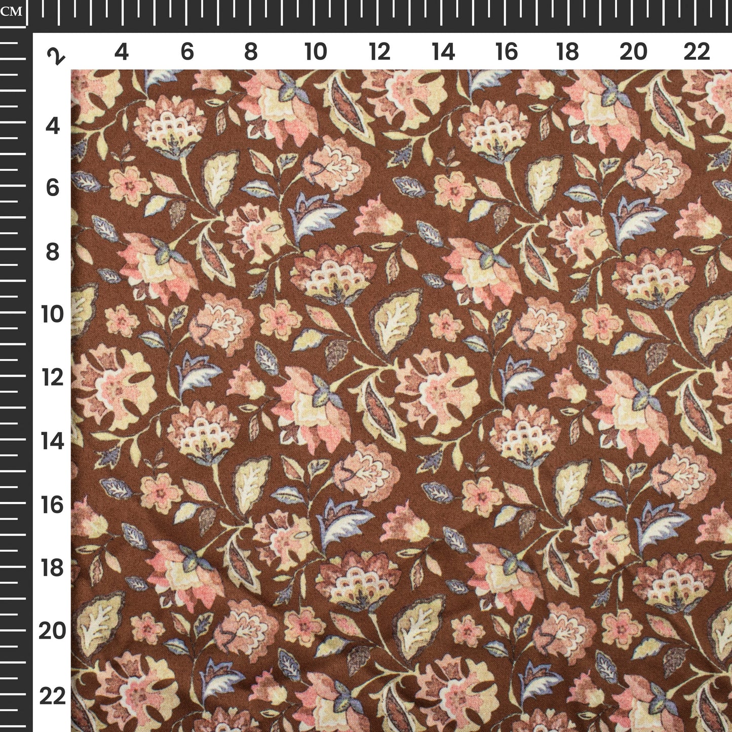 Pleasing Floral Digital Print Charmeuse Satin Fabric (Width 58 Inches)
