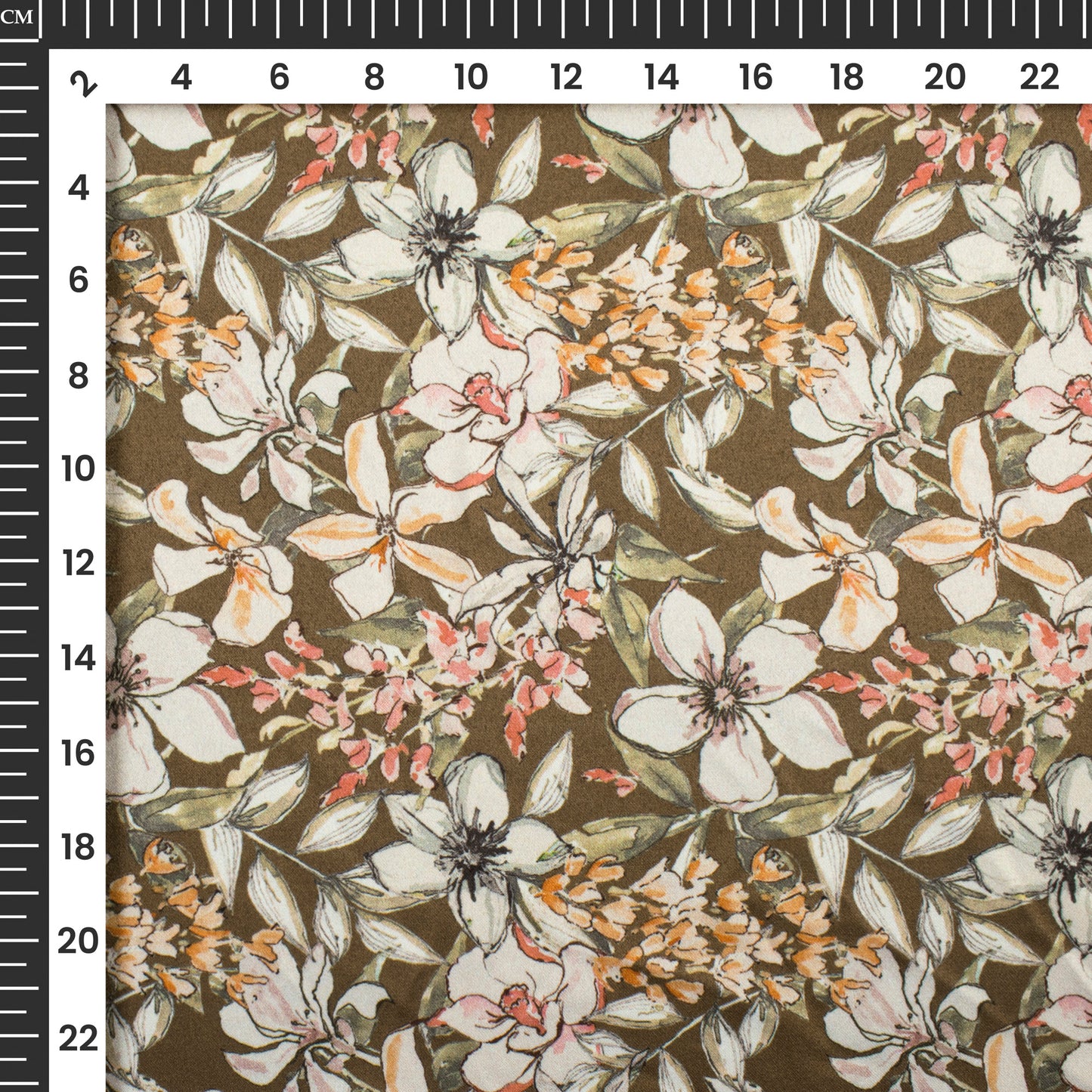 Attractive Floral Digital Print Charmeuse Satin Fabric (Width 58 Inches)