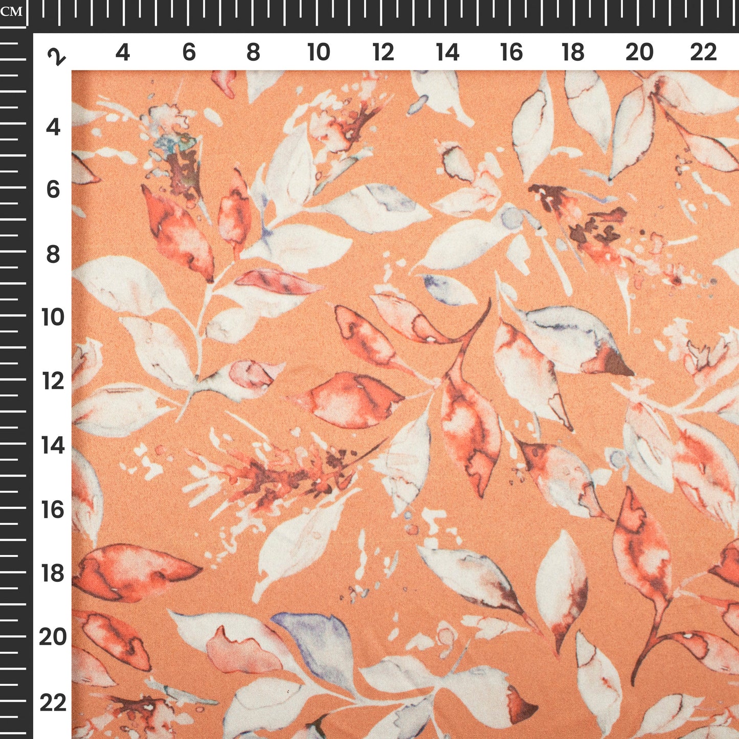 Lovely Leafage Digital Print Charmeuse Satin Fabric (Width 58 Inches)