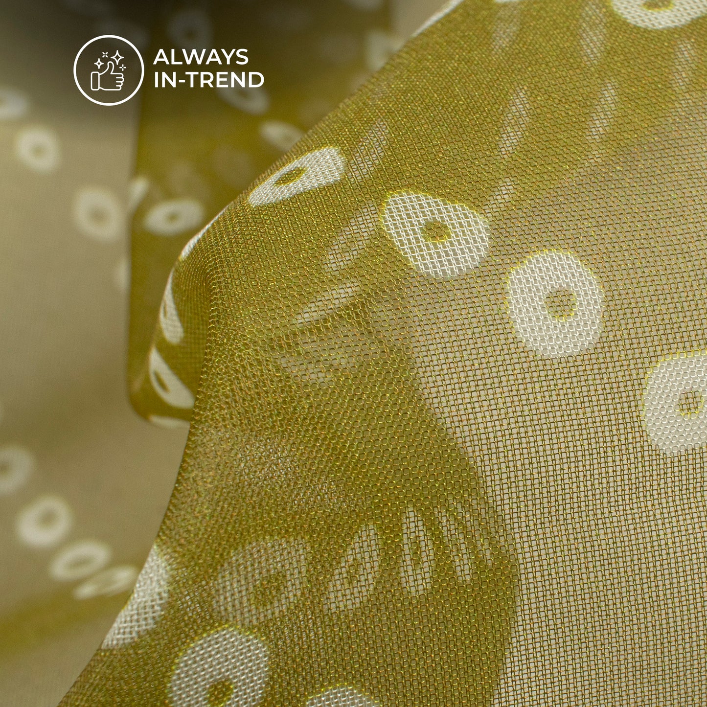 Olive Red Bandhanii Digital Print Matt Organza Fabric