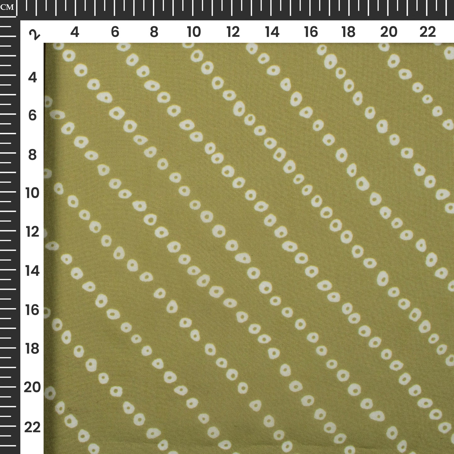 Olive Red Bandhani Digital Print Matt Organza Fabric