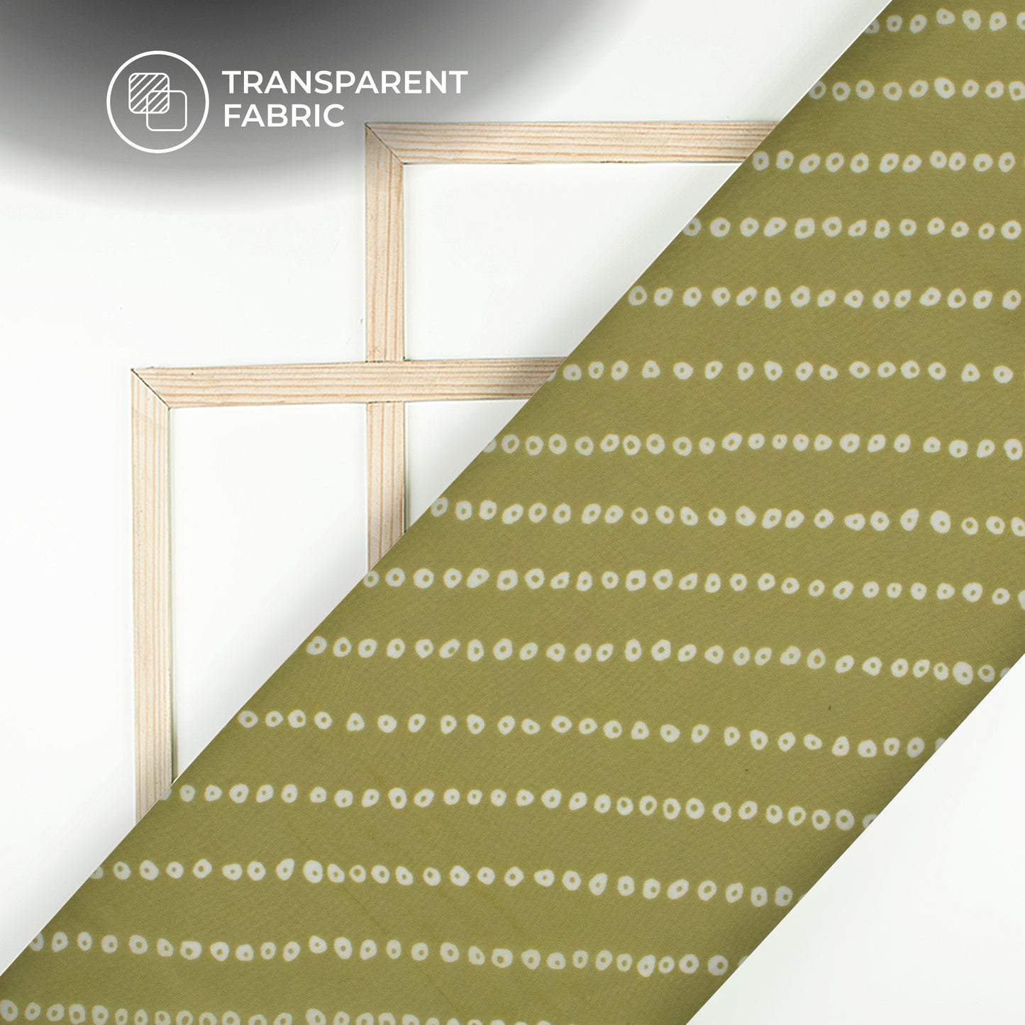 Olive Red Bandhanii Digital Print Matt Organza Fabric