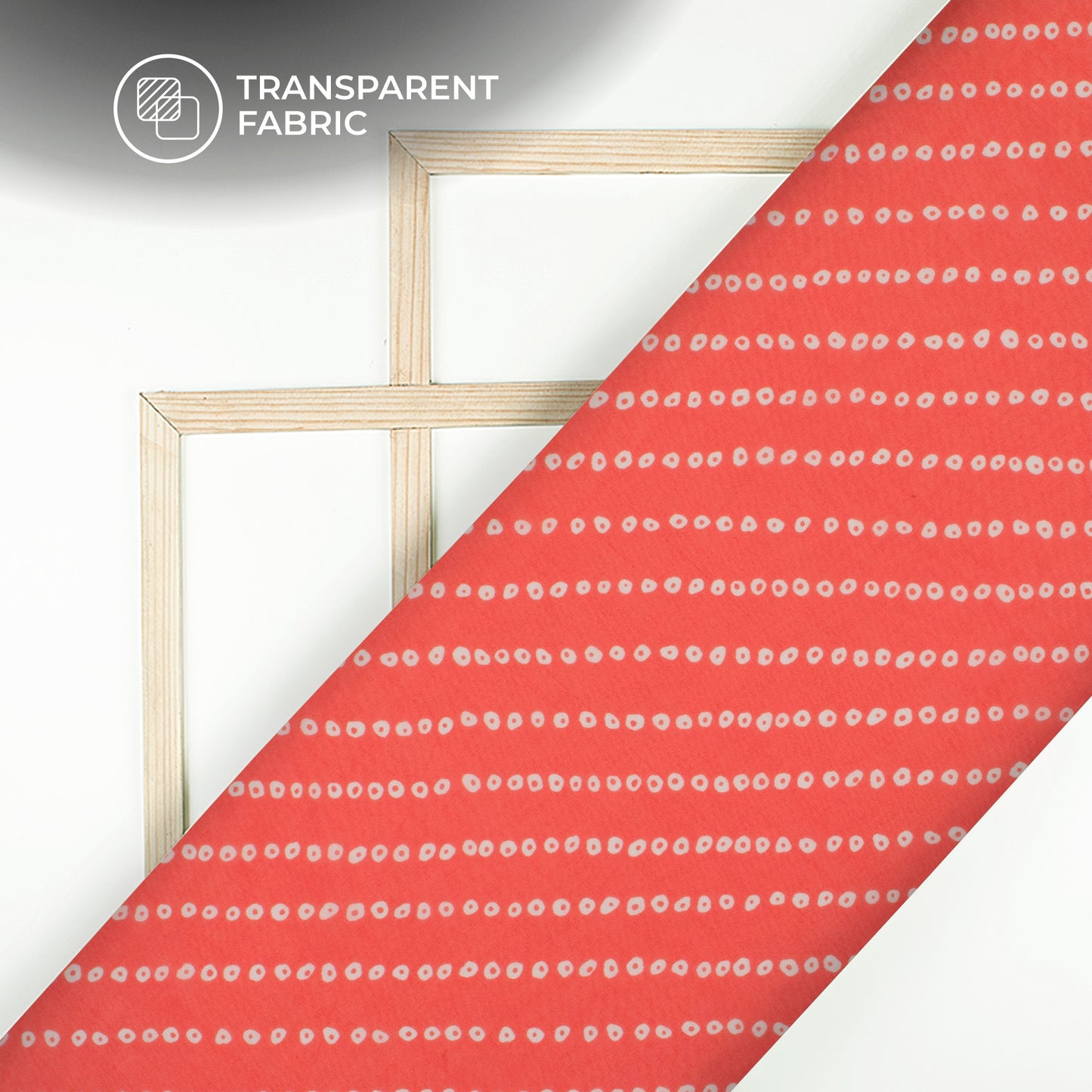 Trendy Red Bandhanii Digital Print Matt Organza Fabric
