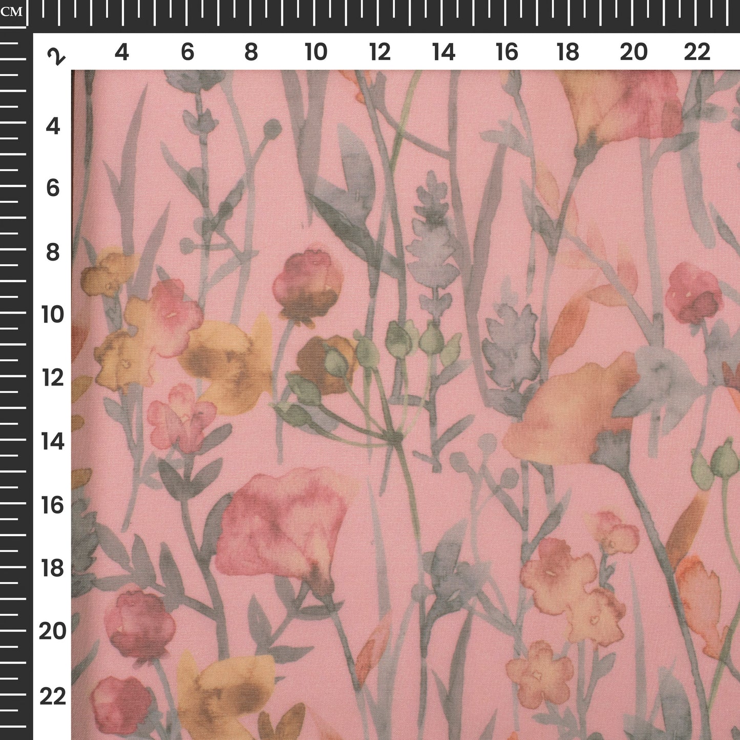 Trendy Vintage Rose Floral Digital Print Matt Organza Fabric
