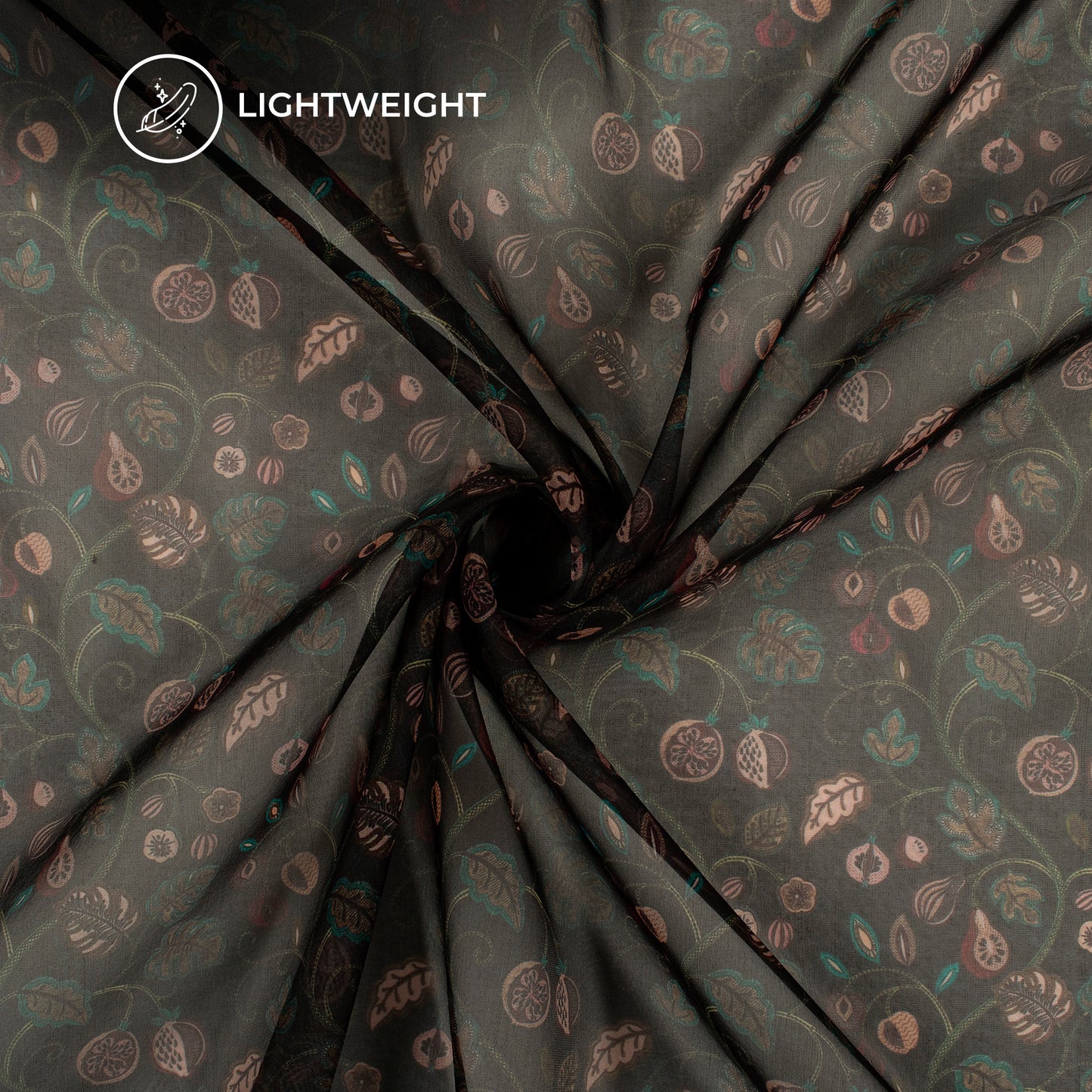 Pleasing Floral Digital Print Matt Organza Fabric