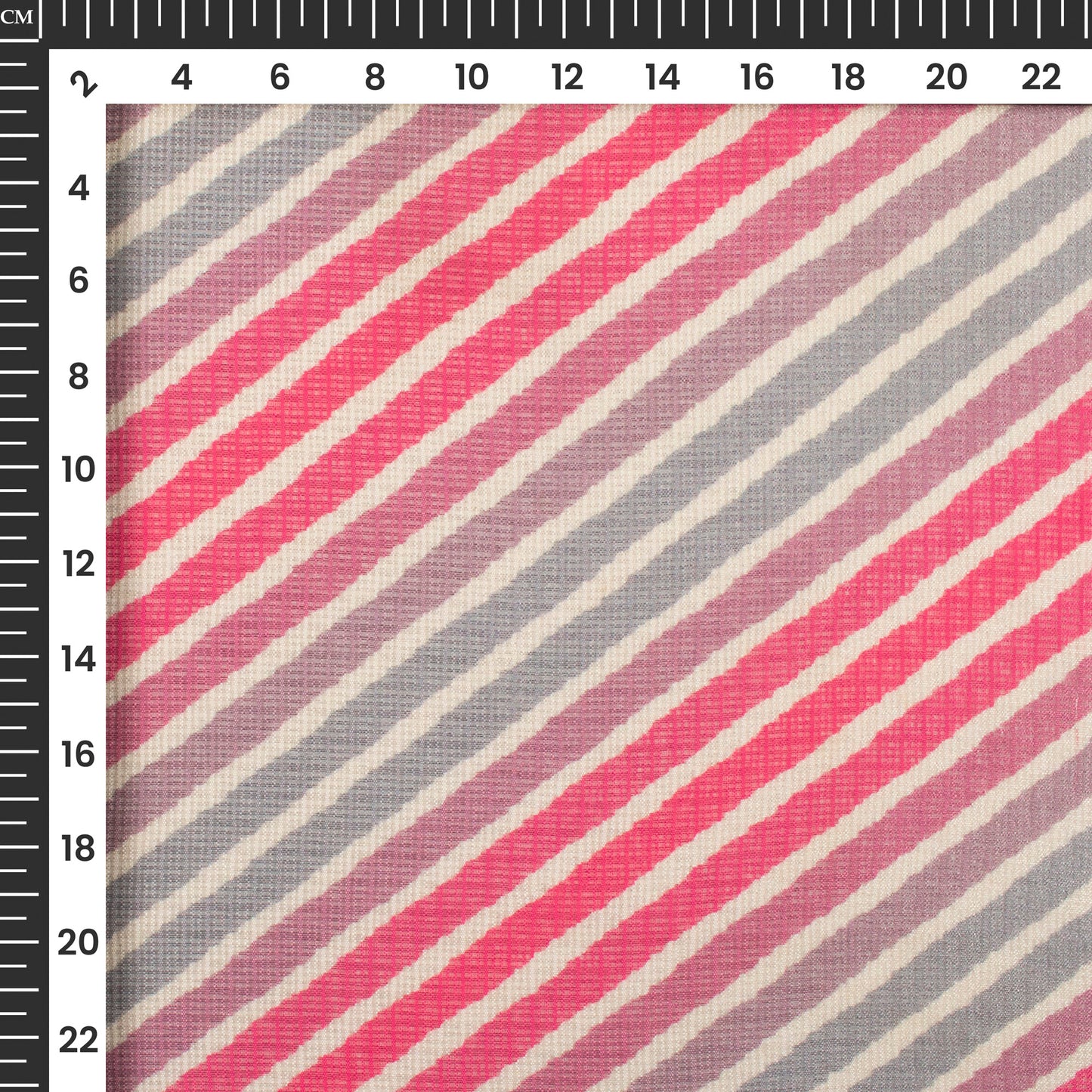 Pink And Grey Leheriya Digital Print Kota Doria Fabric