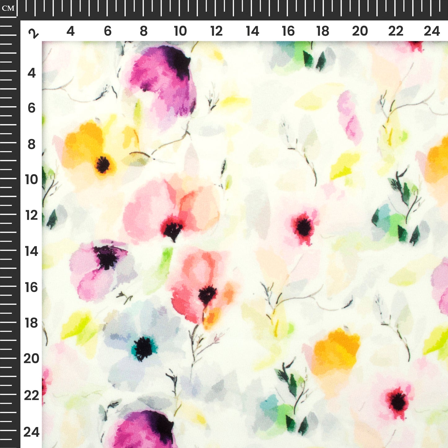 Amusable Floral Digital Print Moss Georgette Fabric(Width 56 Inches)