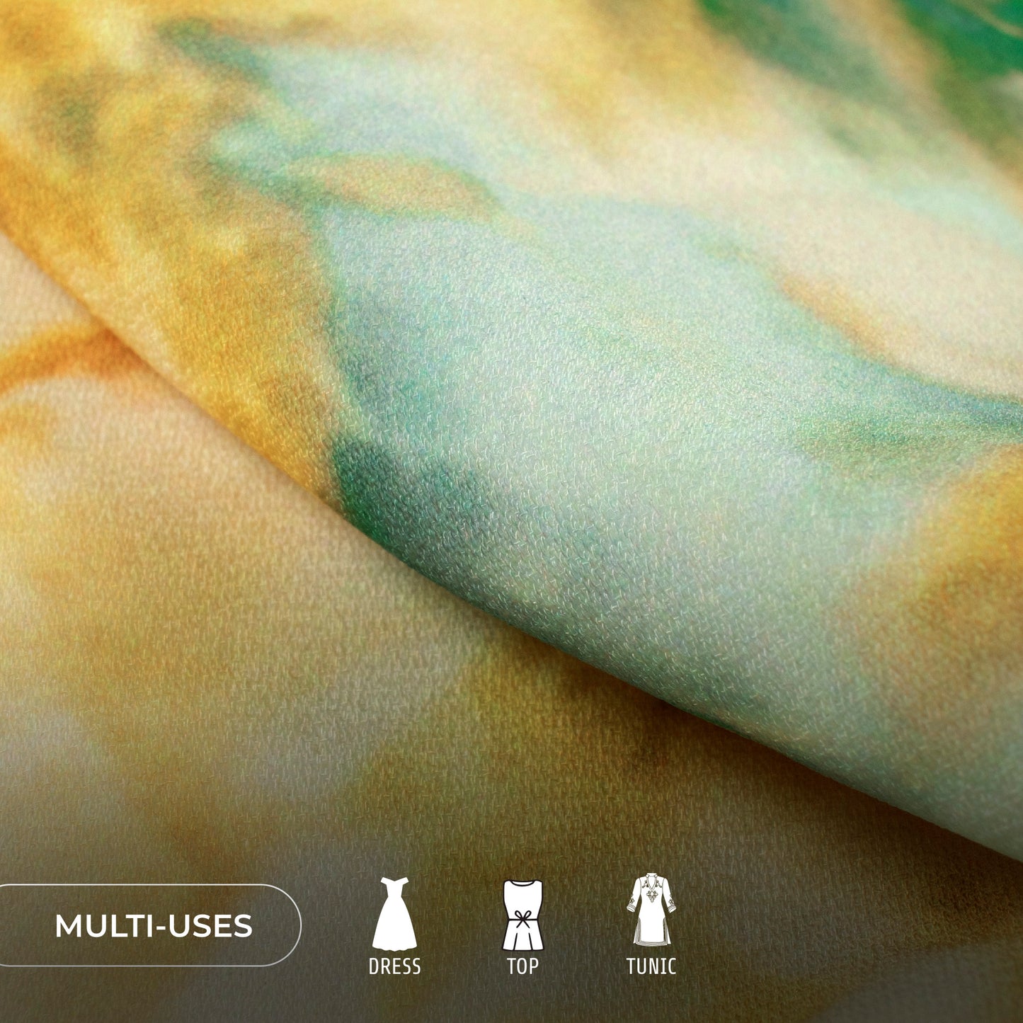 Trendy Marble Digital Print Moss Georgette Fabric(Width 56 Inches)