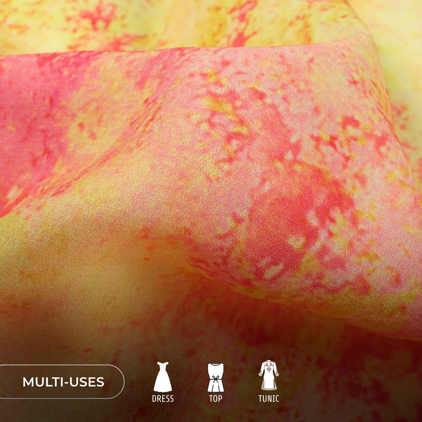 Beautiful Tye And Dye Digital Print Moss Georgette Fabric(Width 56 Inches)