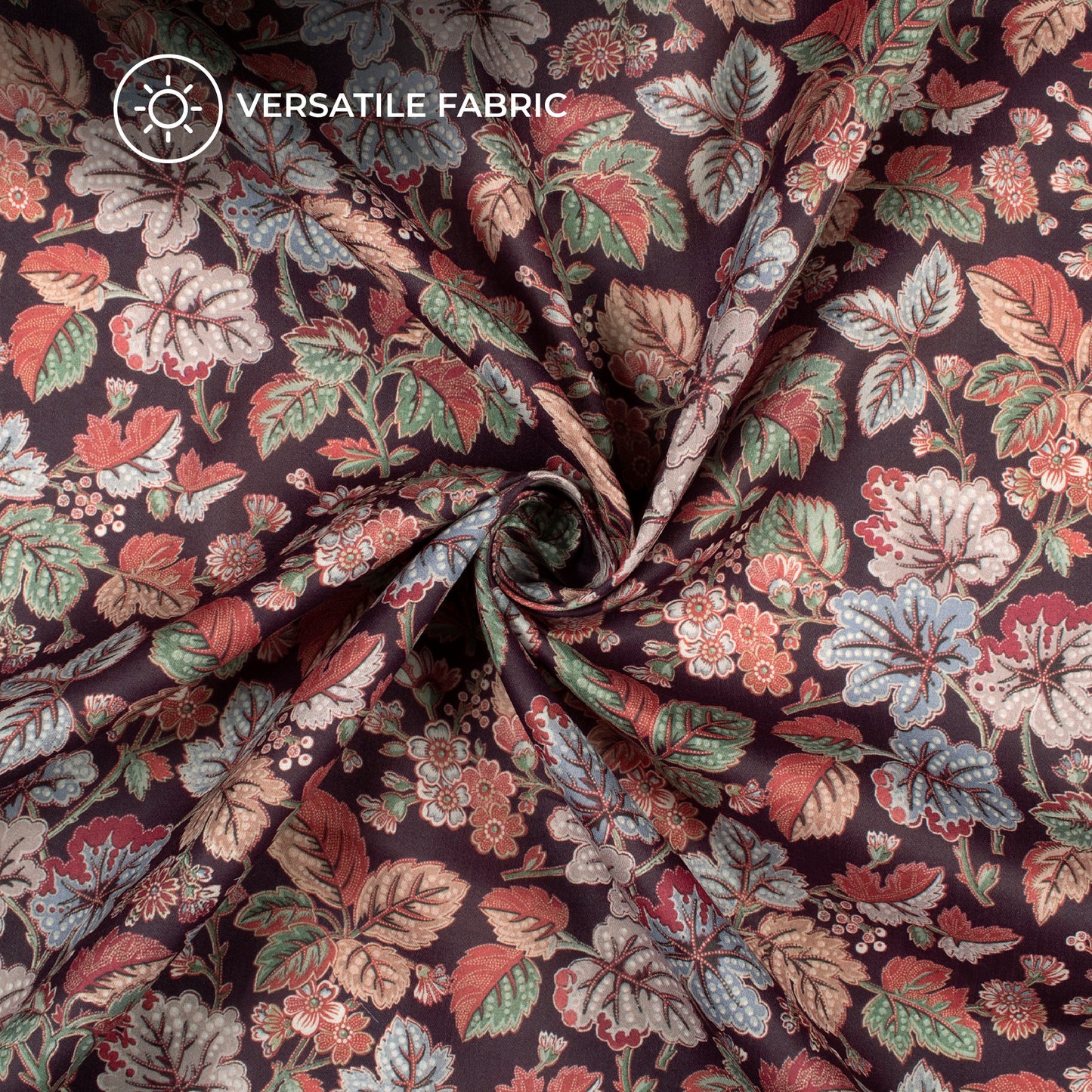 Exclusive Leafage Digital Print Poly Glazed Cotton Fabric