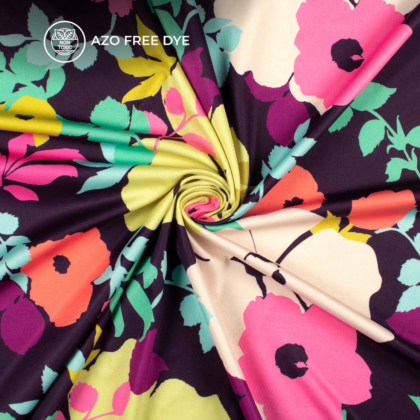 Fascinating Floral Digital Print Lycra Fabric (Width 58 Inches)