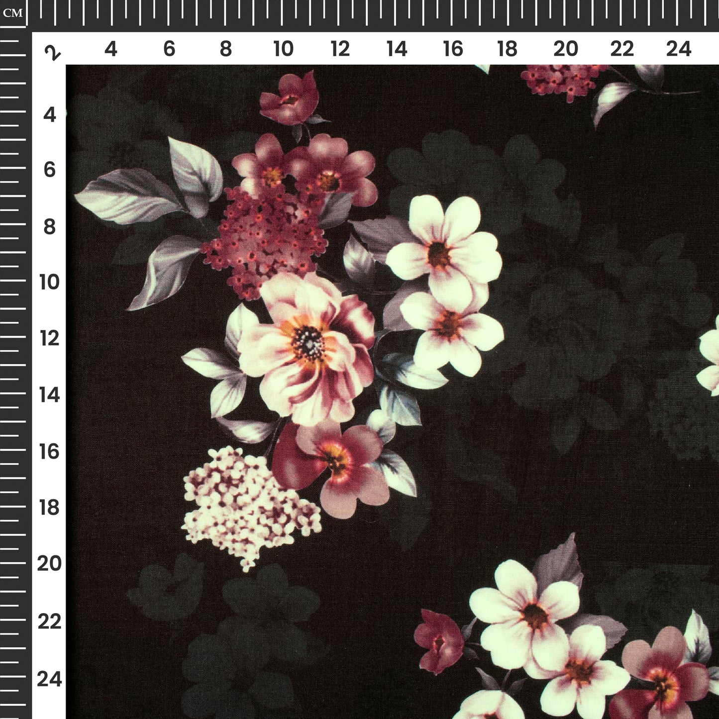 Lovely Off-White Floral Digital Print Muslin Fabric