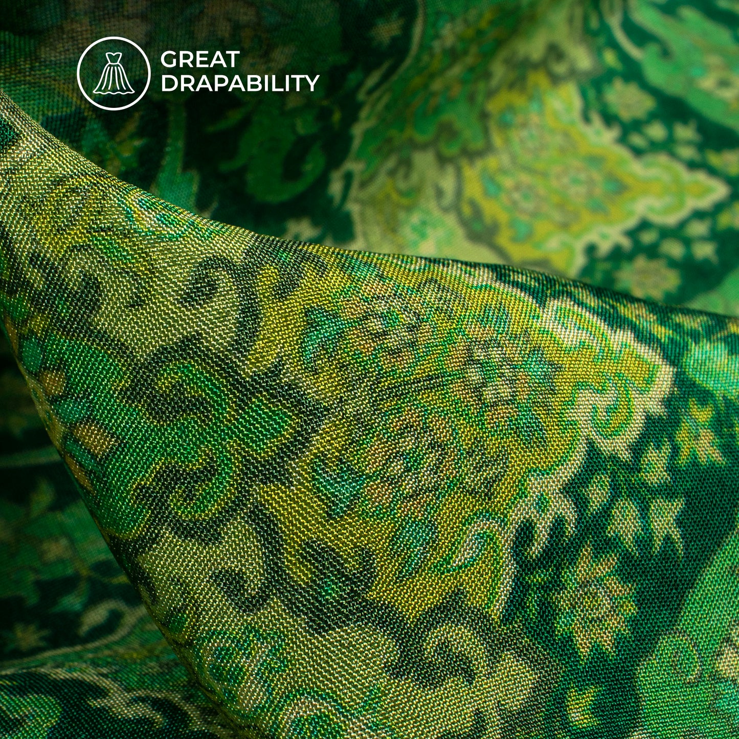 Stunning Traditional Digital Print Viscose Uppada Silk Fabric