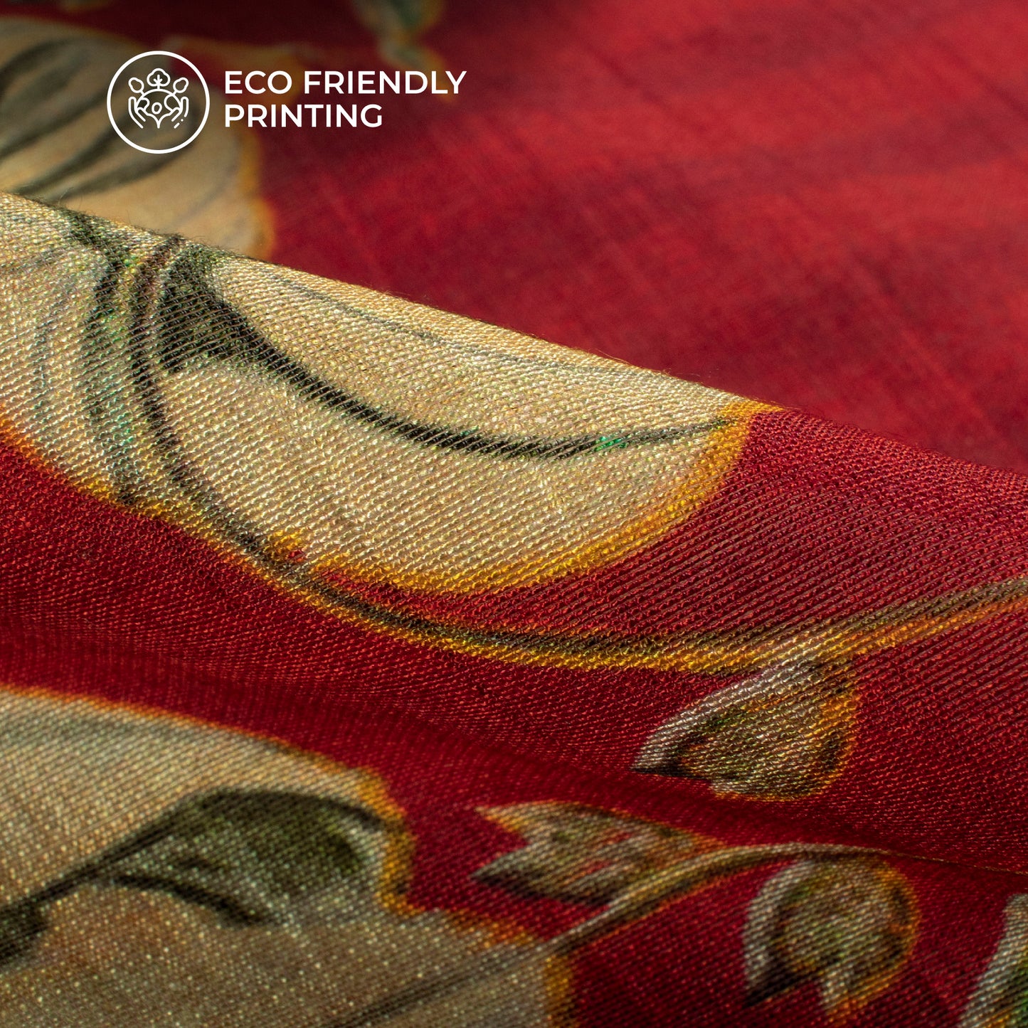 Stunning Mugal Floral Digital Print Viscose Chanderi Fabric