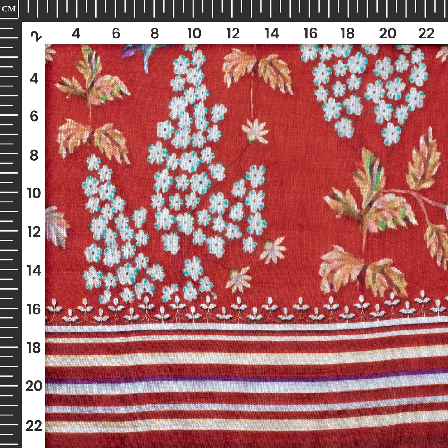 Lustrous Leafage Digital Print Viscose Chanderi Fabric