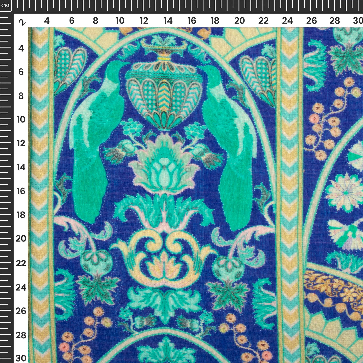 Royal Traditional Digital Print Viscose Chanderi Fabric