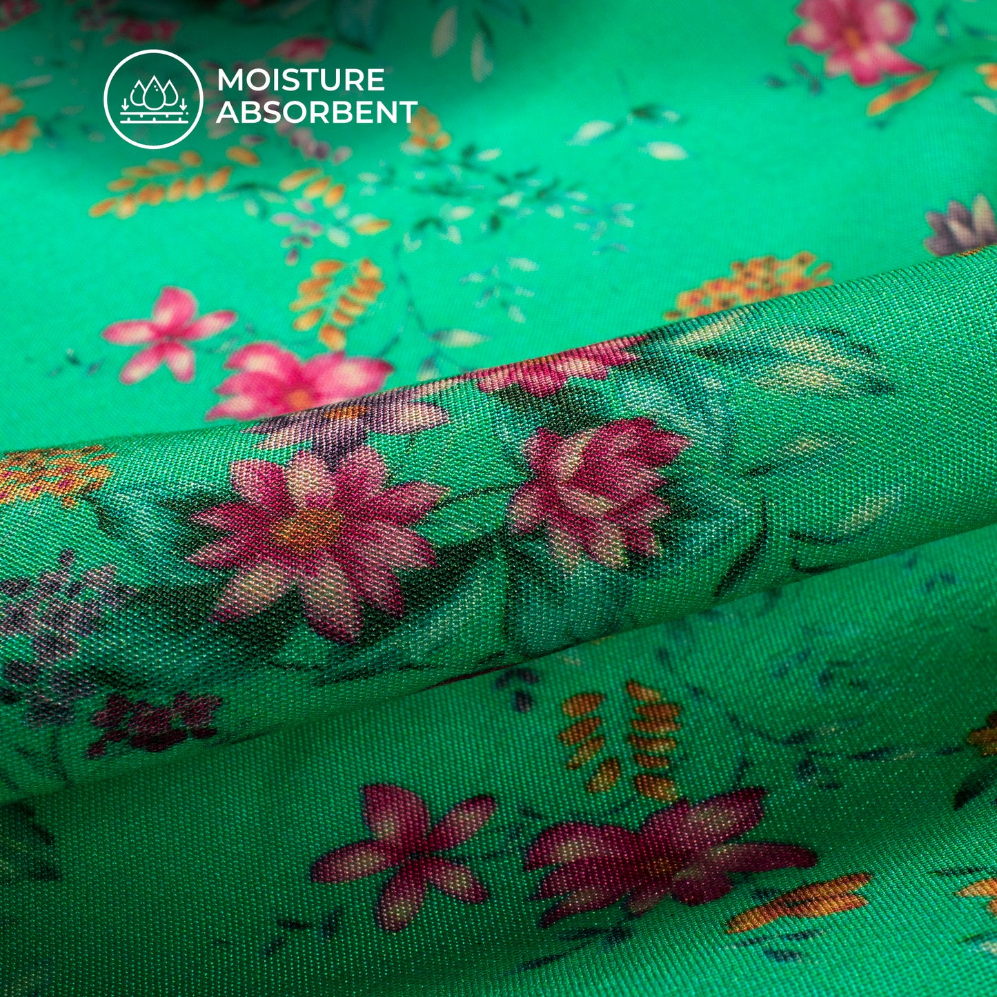 Divine Pink Floral Digital Print Viscose Muslin Fabric