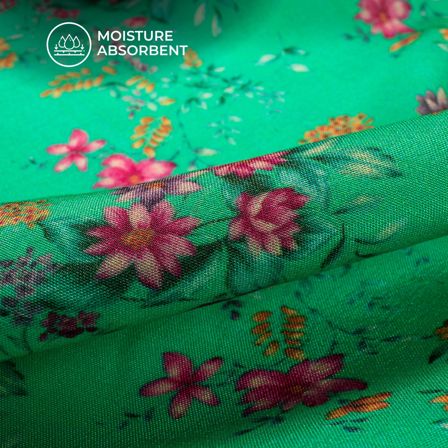 Divine Pink Floral Digital Print Viscose Muslin Fabric