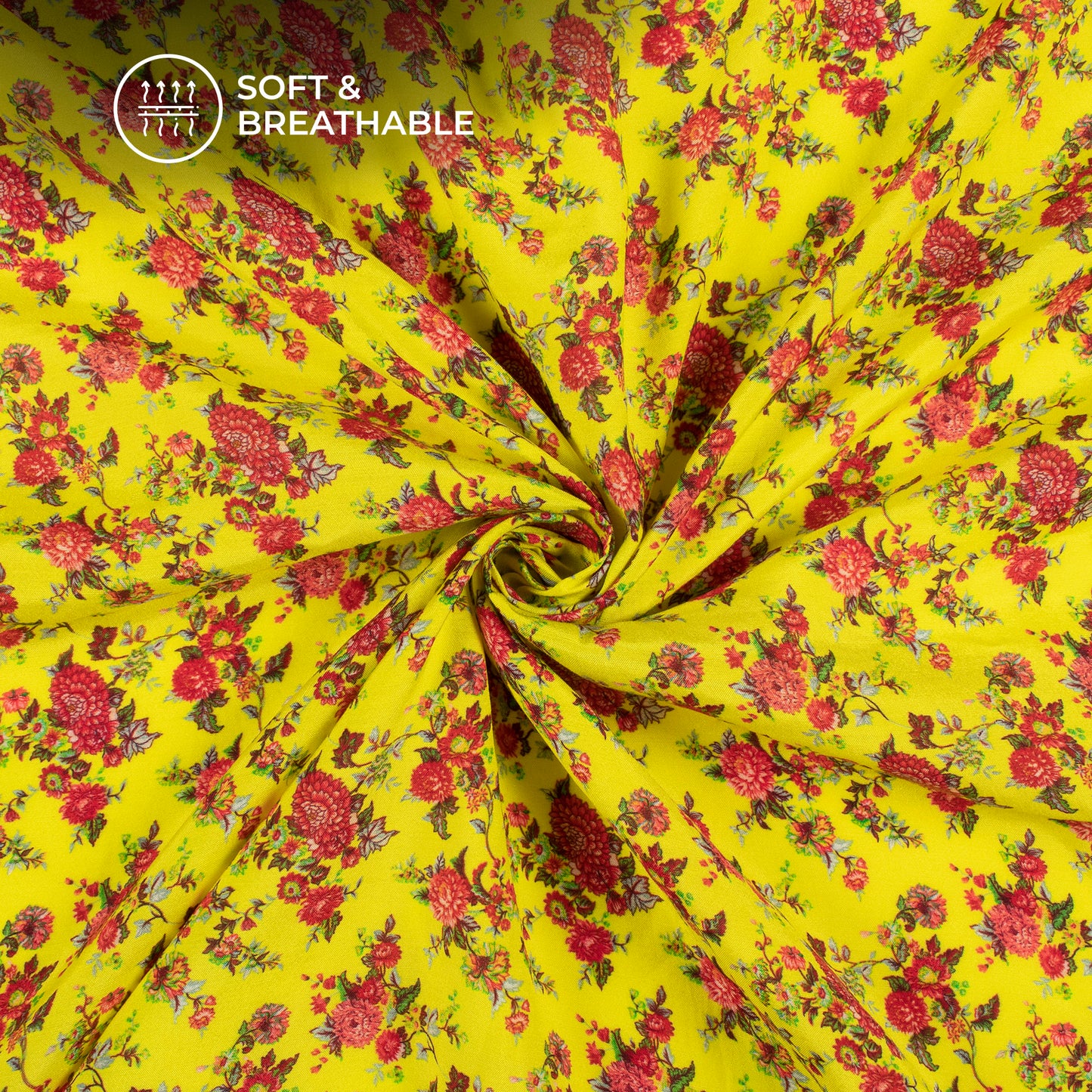 Beautiful Floral Digital Print Viscose Muslin Fabric