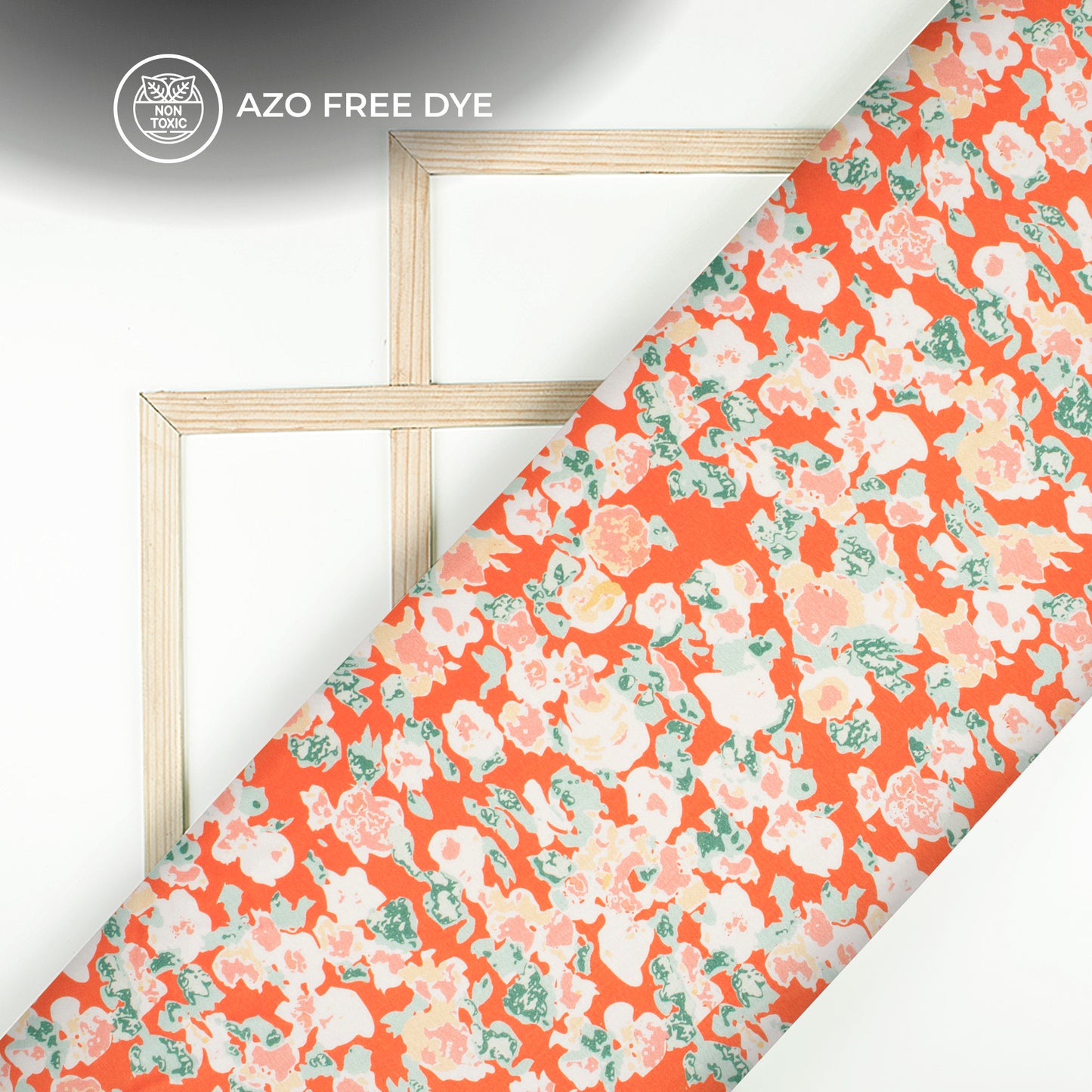 Floral Digital Print Japan Satin Fabric