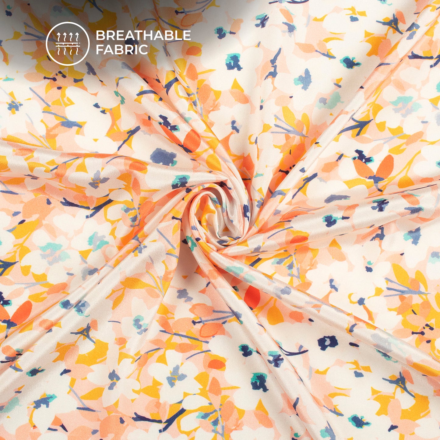 Floral Digital Print Crepe Silk Fabric