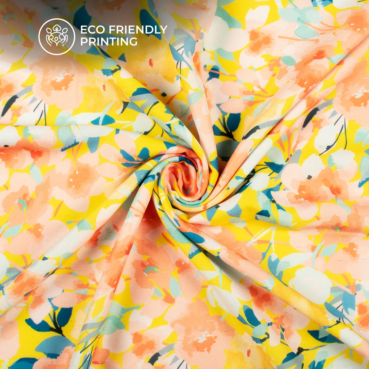 Autumn Floral Digital Print Muslin Fabric