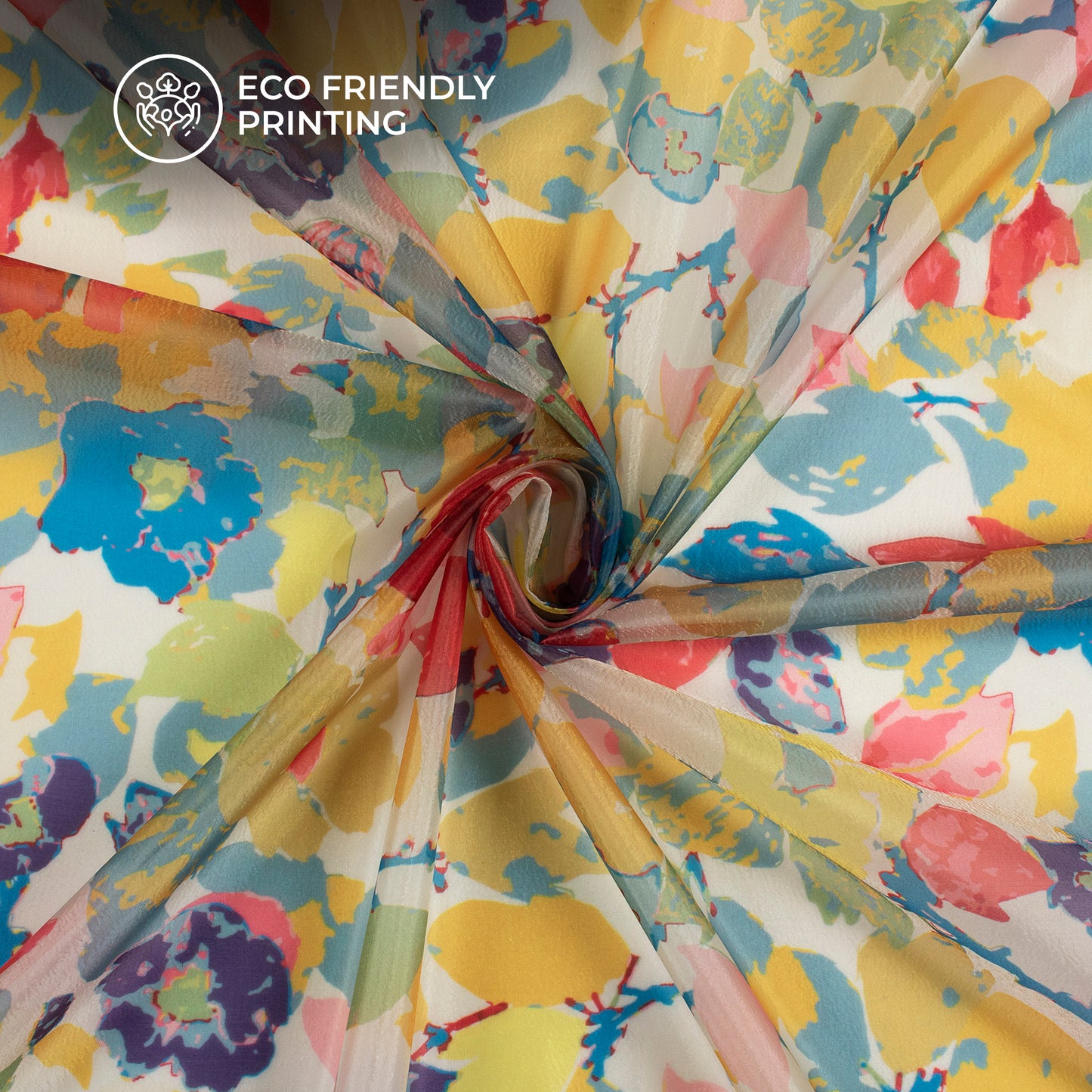 Lovish Floral Digital Print Organza Satin Fabric